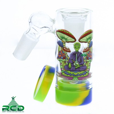 SILICONE ADJUSTABLE 45° ASH CATCHER W/ DESIGN 14MM- ACS602-45-14M 1CT